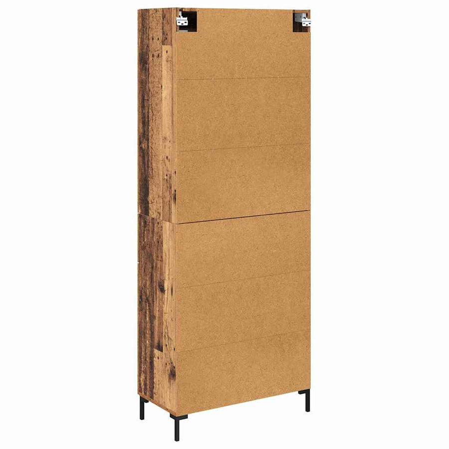 Hoge kast 2 pcs Oudhout 69,5 x 34 x 180 cm Bewerkt hout