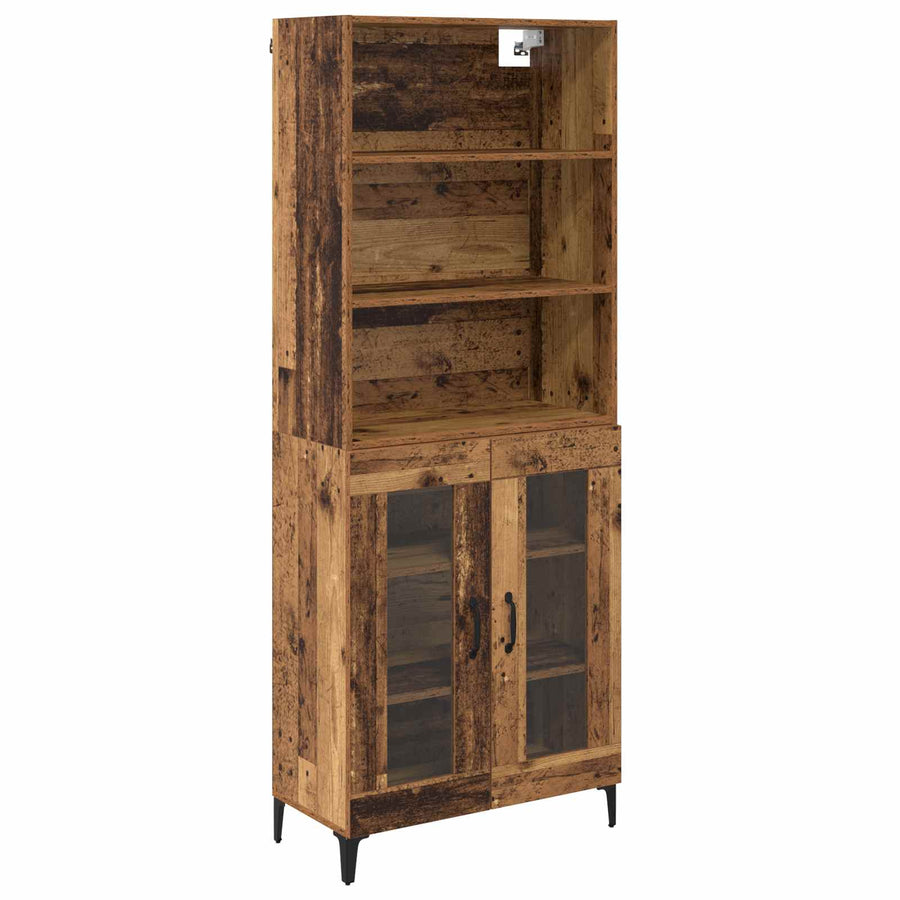 Hoge kast Oud Hout 69,5 x 34 x 180 cm Bewerkt hout