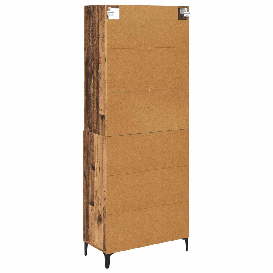 Hoge kast Oud Hout 69,5 x 34 x 180 cm Bewerkt hout