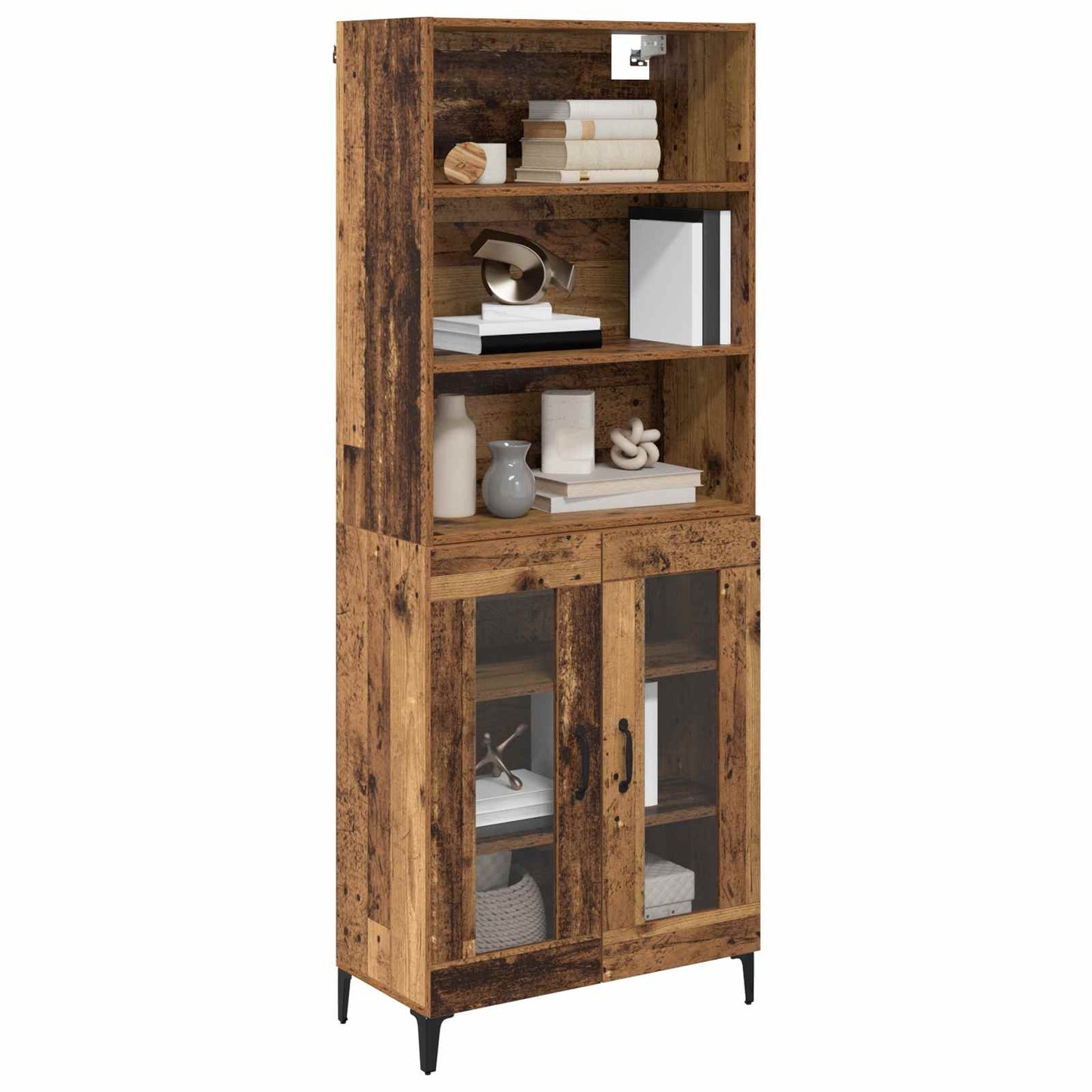 Hoge kast Oud Hout 69,5 x 34 x 180 cm Bewerkt hout