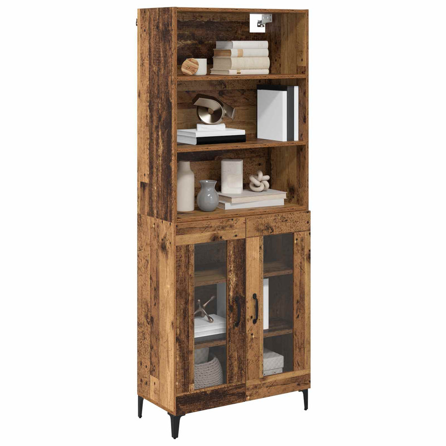 Hoge kast Oud Hout 69,5 x 34 x 180 cm Bewerkt hout