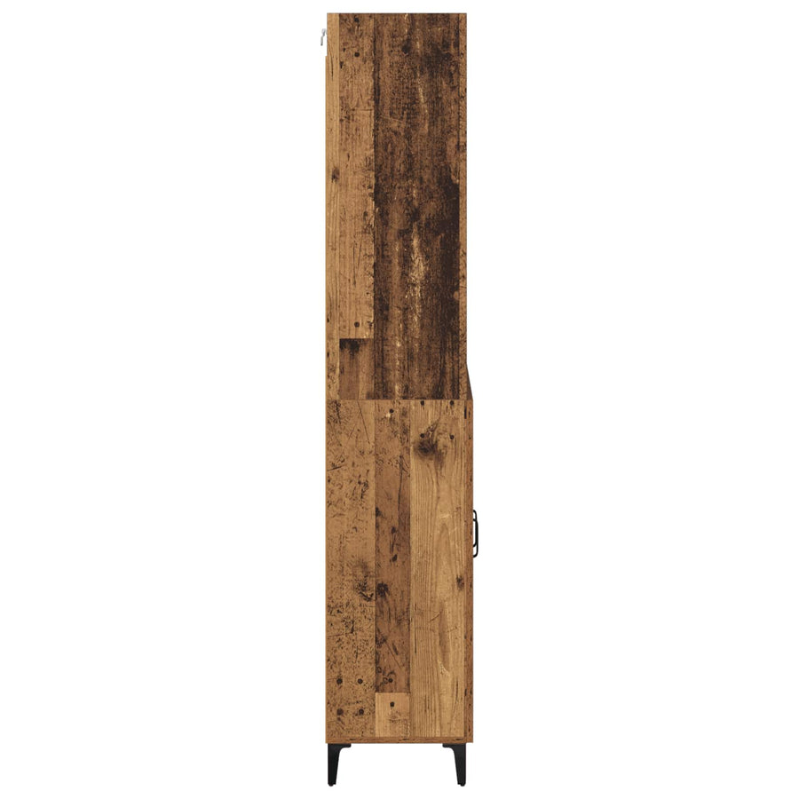 Hoge kast Oud Hout 69,5 x 34 x 180 cm Bewerkt hout