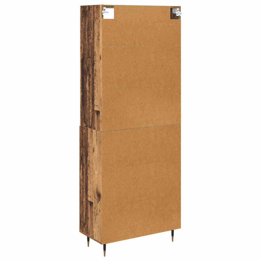 Hoge kast Oud Hout 69,5 x 34 x 180 cm Bewerkt hout