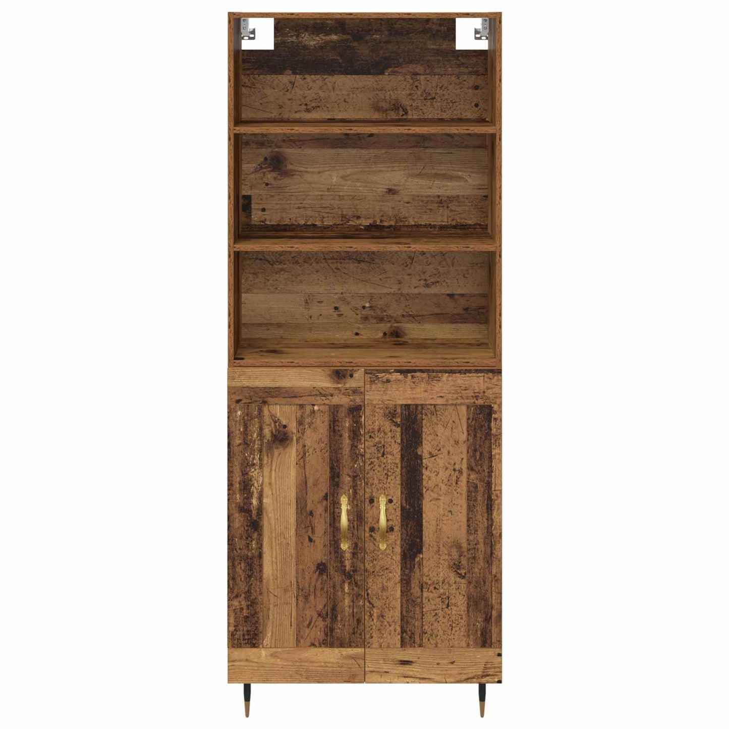Hoge kast Oud Hout 69,5 x 34 x 180 cm Bewerkt hout