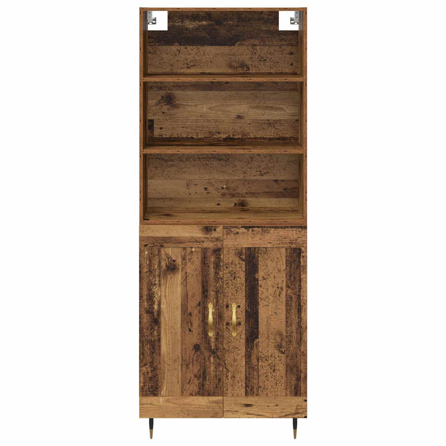 Hoge kast Oud Hout 69,5 x 34 x 180 cm Bewerkt hout