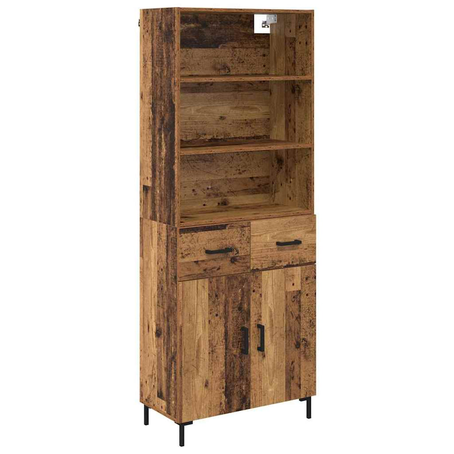 Hoge kast met lade Oud Hout 69,5 x 32,5 x 180 cm Bewerkt hout