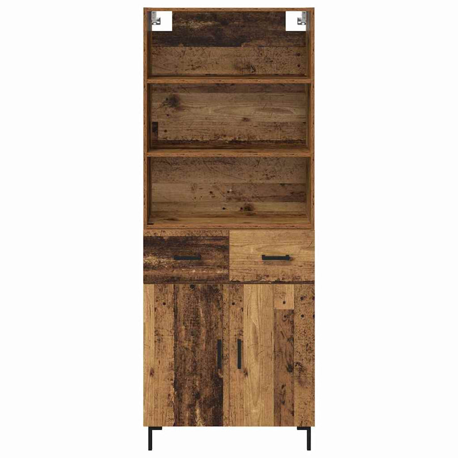 Hoge kast met lade Oud Hout 69,5 x 32,5 x 180 cm Bewerkt hout