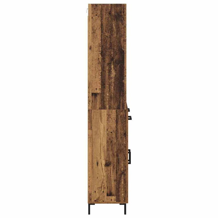 Hoge kast met lade Oud Hout 69,5 x 32,5 x 180 cm Bewerkt hout