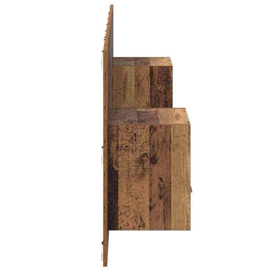 Hoofdbord Met Kast met lade 3 pcs Oud Hout Bewerkt hout