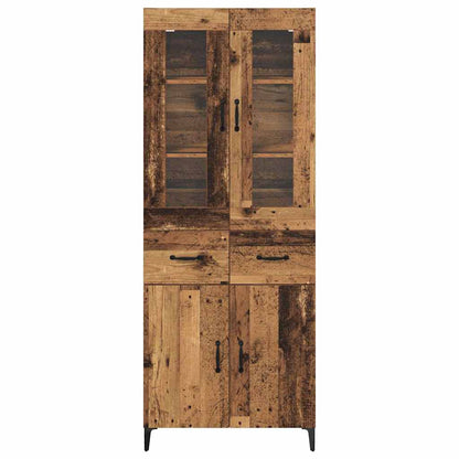 Highboard met lade Oud Hout 69,5 x 34 x 180 cm Bewerkt hout