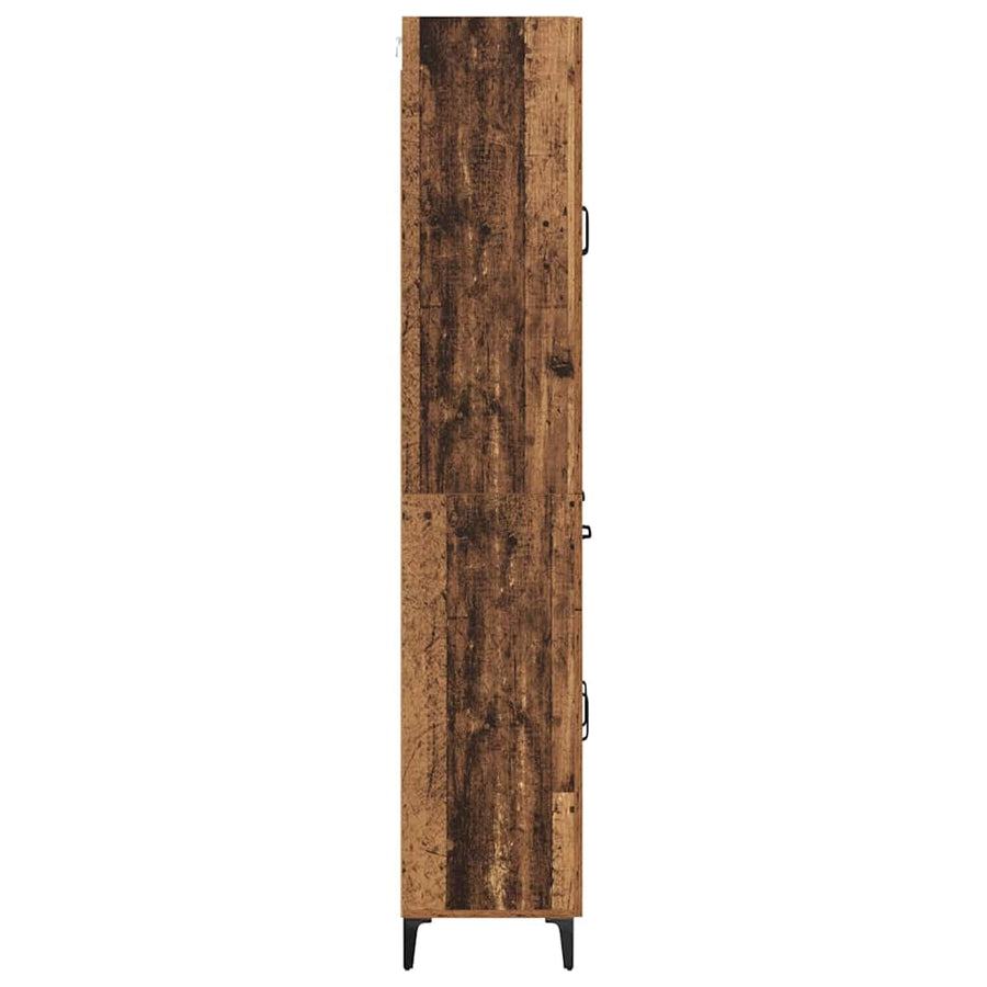 Highboard met lade Oud Hout 69,5 x 34 x 180 cm Bewerkt hout