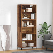 Hoge kast 69,5x34x180 cm oud hout bewerkt hout