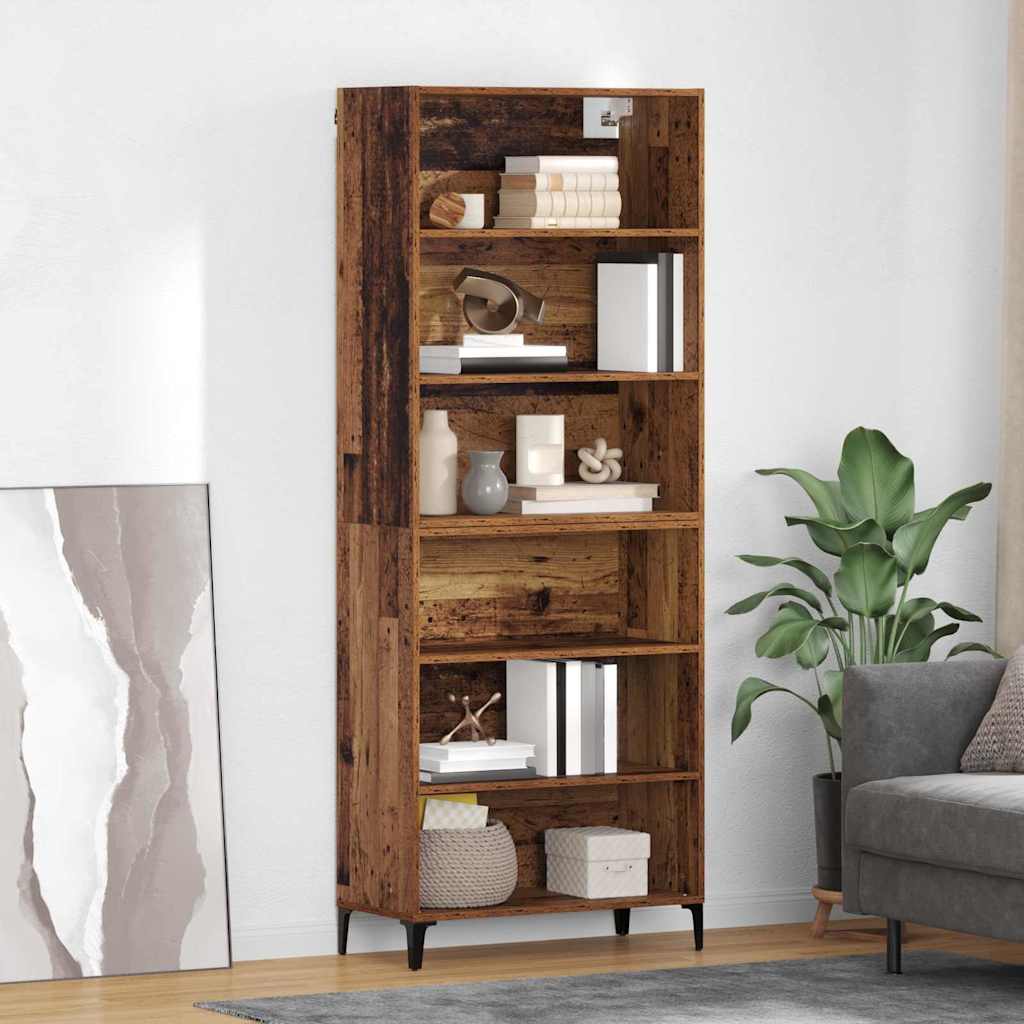 Hoge kast Oud Hout 69,5 x 34 x 180 cm Bewerkt hout