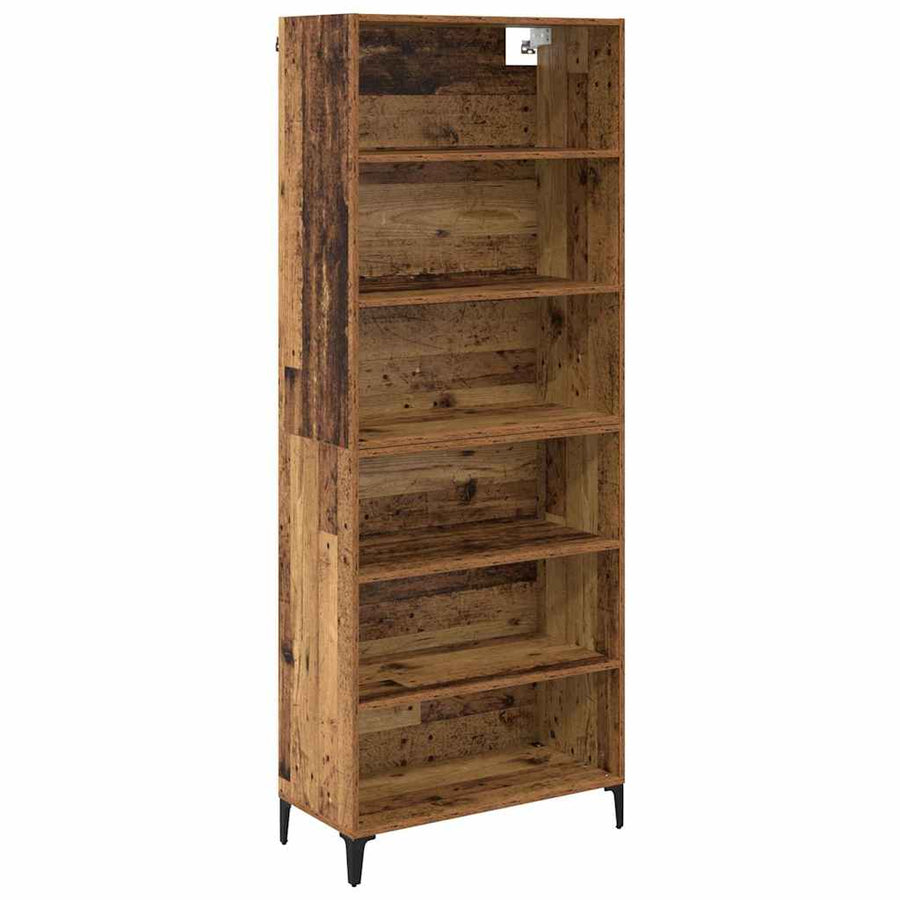 Hoge kast Oud Hout 69,5 x 34 x 180 cm Bewerkt hout