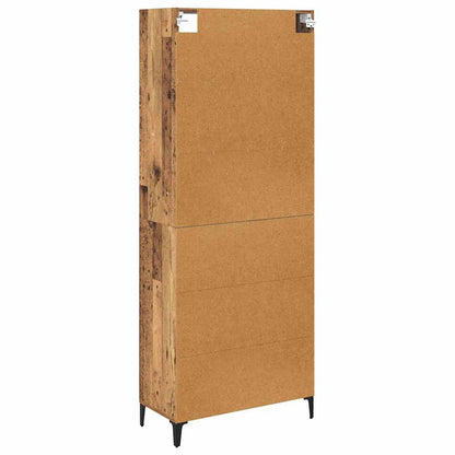 Hoge kast Oud Hout 69,5 x 34 x 180 cm Bewerkt hout
