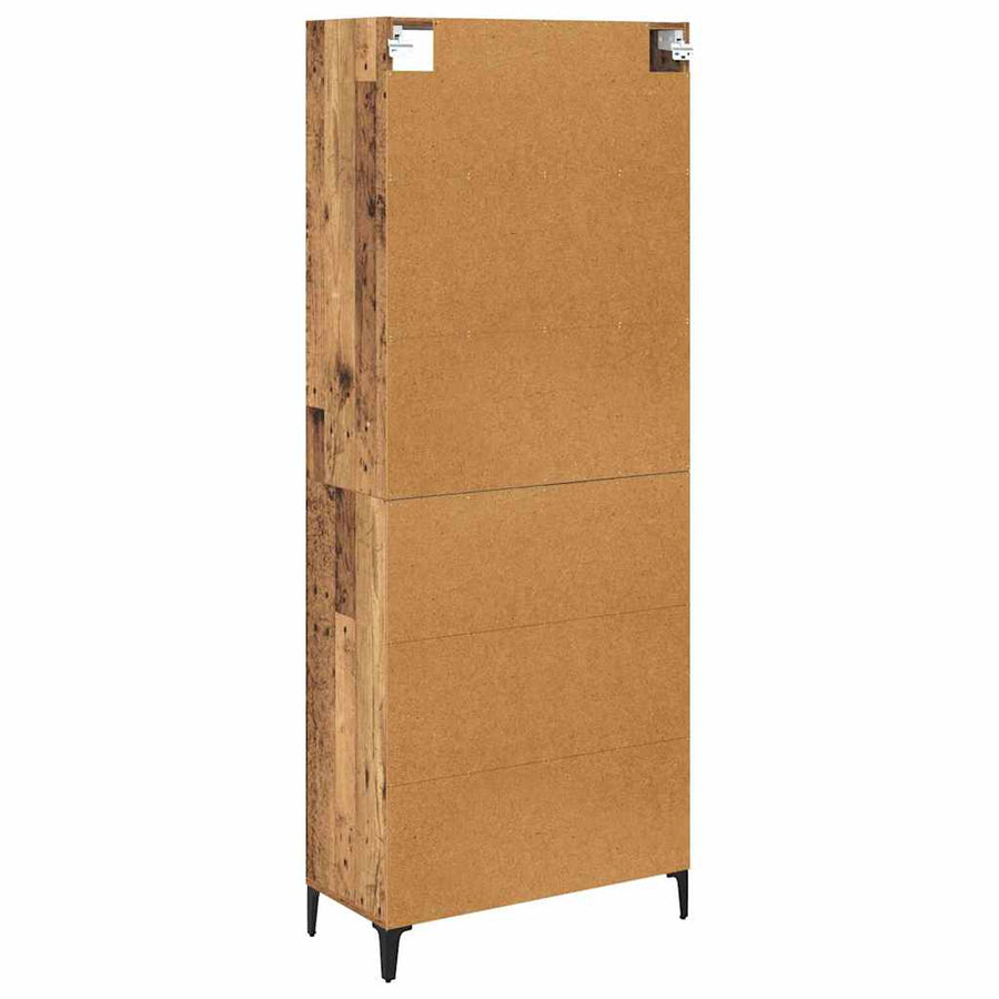Hoge kast Oud Hout 69,5 x 34 x 180 cm Bewerkt hout