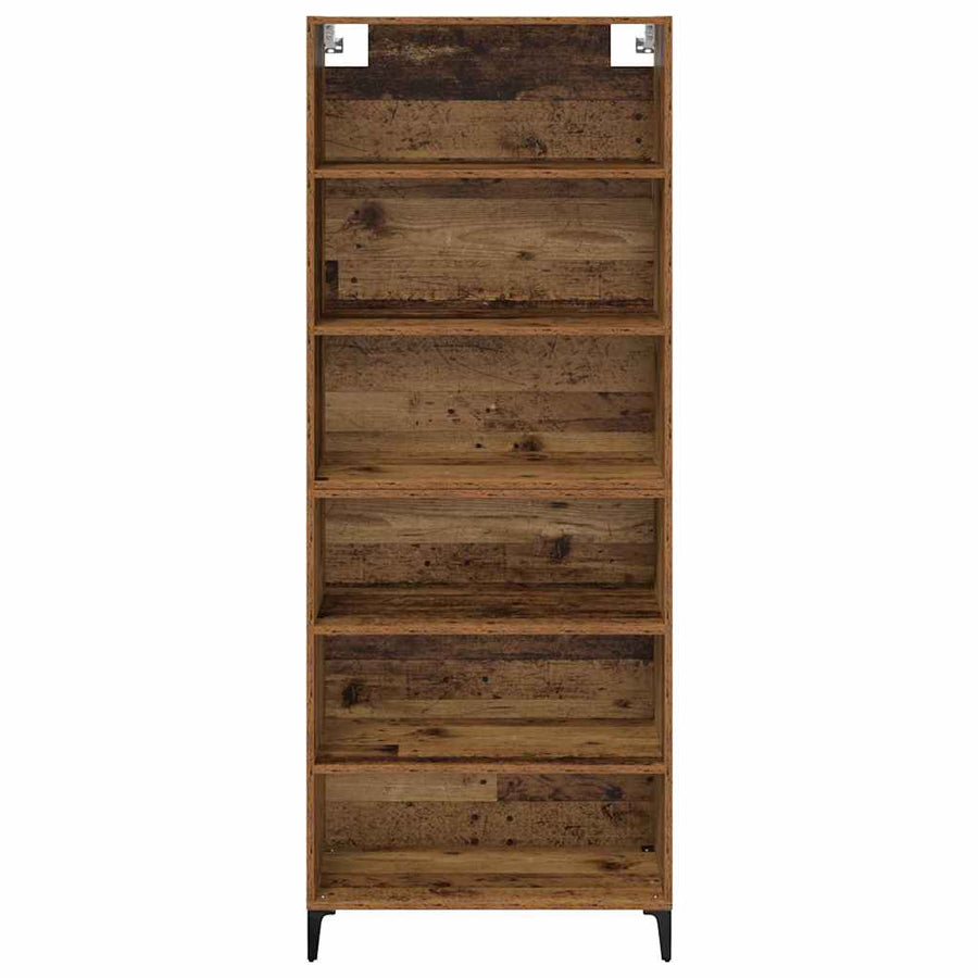 Hoge kast Oud Hout 69,5 x 34 x 180 cm Bewerkt hout