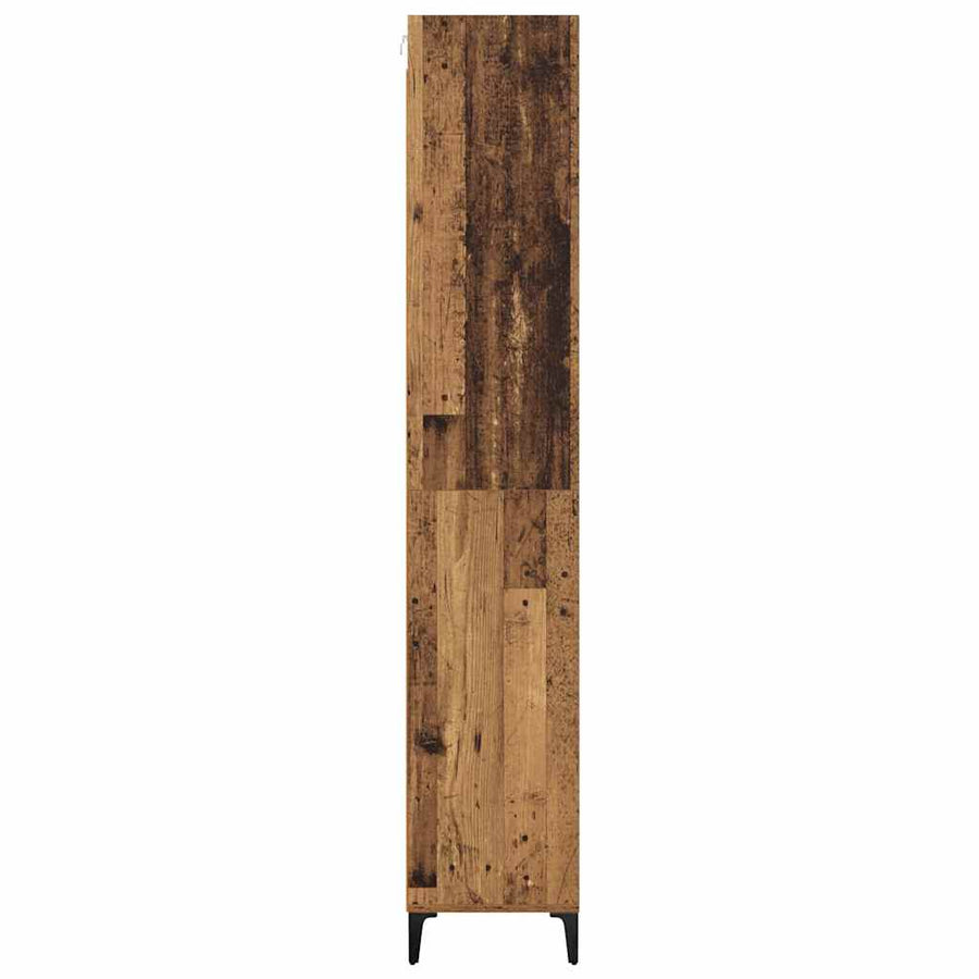 Hoge kast Oud Hout 69,5 x 34 x 180 cm Bewerkt hout