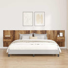 Headboard With Cabinet with drawer 3 pcs Old Wood Engineered wood