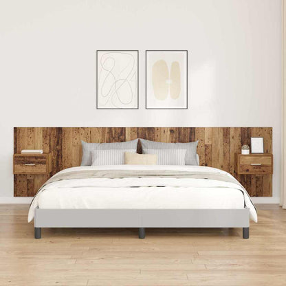 Hoofdbord Met Kast met lade 3 pcs Oud Hout Bewerkt hout