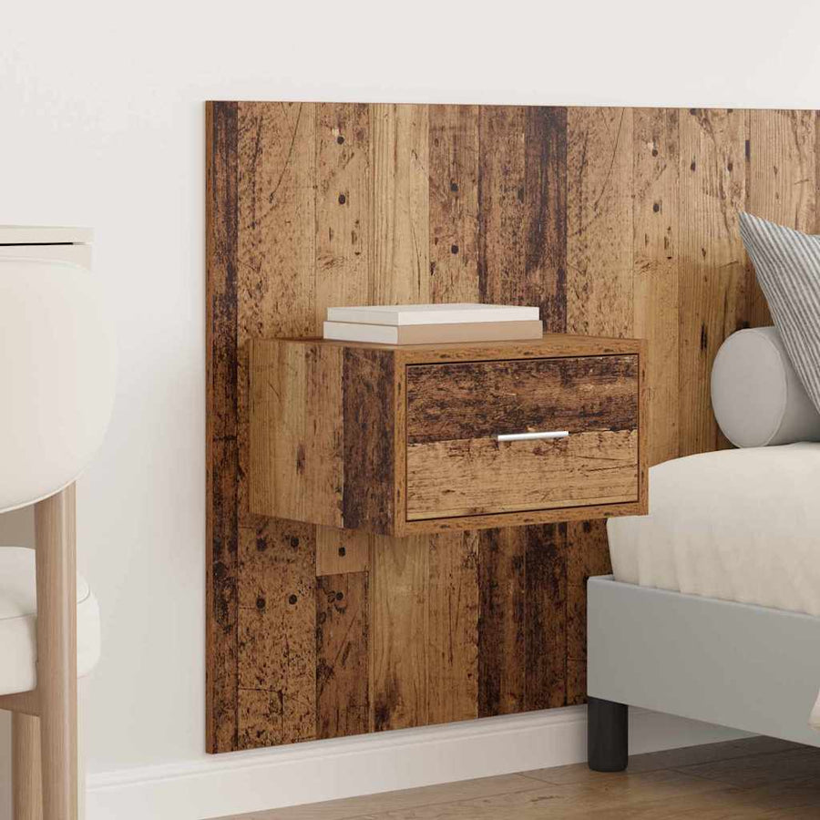 Hoofdbord Met Kast met lade 3 pcs Oud Hout Bewerkt hout