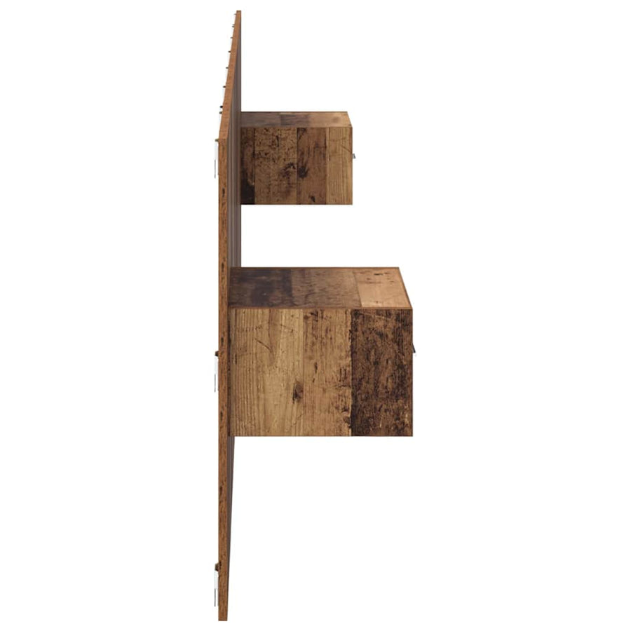 Hoofdbord Met Kast met lade 3 pcs Oud Hout Bewerkt hout