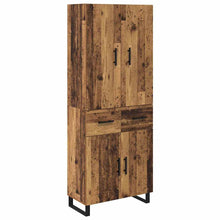 Hoge kast met lade 2 pcs Oud Hout Geengineerd Hout en Glas