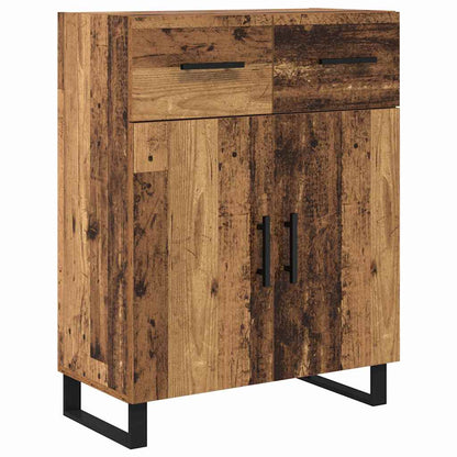 Hoge kast met lade 2 pcs Oud Hout Geengineerd Hout en Glas