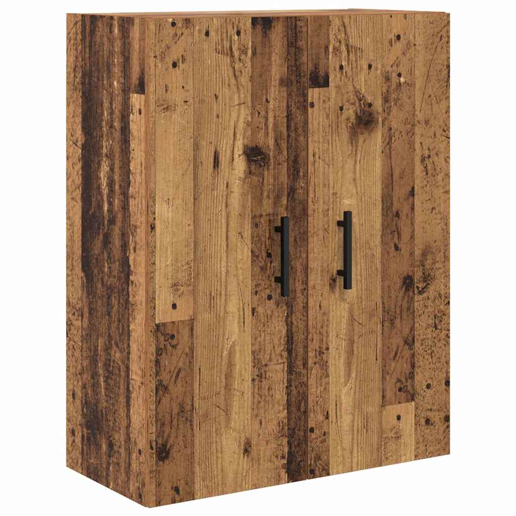 Hoge kast met lade 2 pcs Oud Hout Geengineerd Hout en Glas