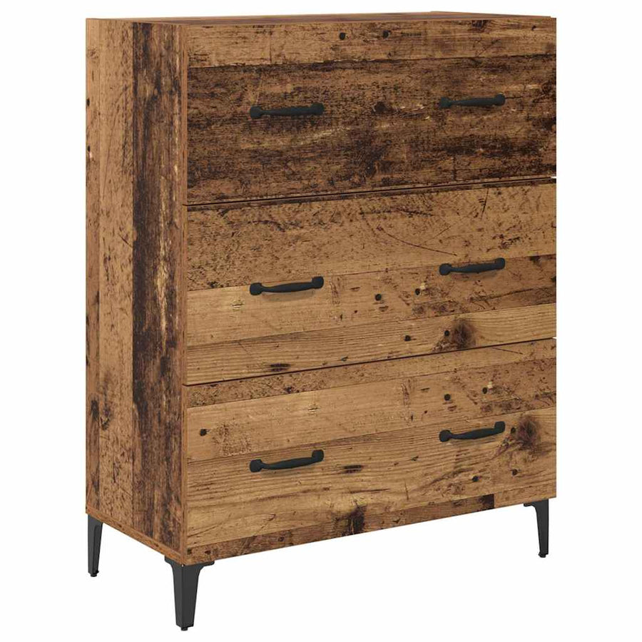 Hoge kast met lade Oud Hout 69,5 x 34 x 180 cm Bewerkt hout