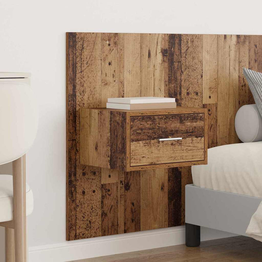 Hoofdbord Met Kast met lade 3 pcs Oud Hout Bewerkt hout