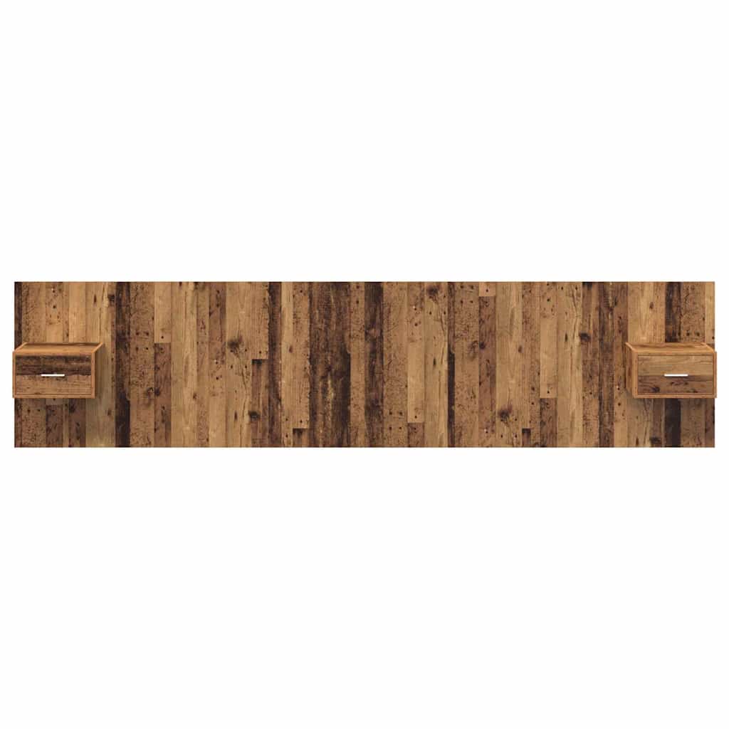 Hoofdbord Met Kast met lade 3 pcs Oud Hout Bewerkt hout