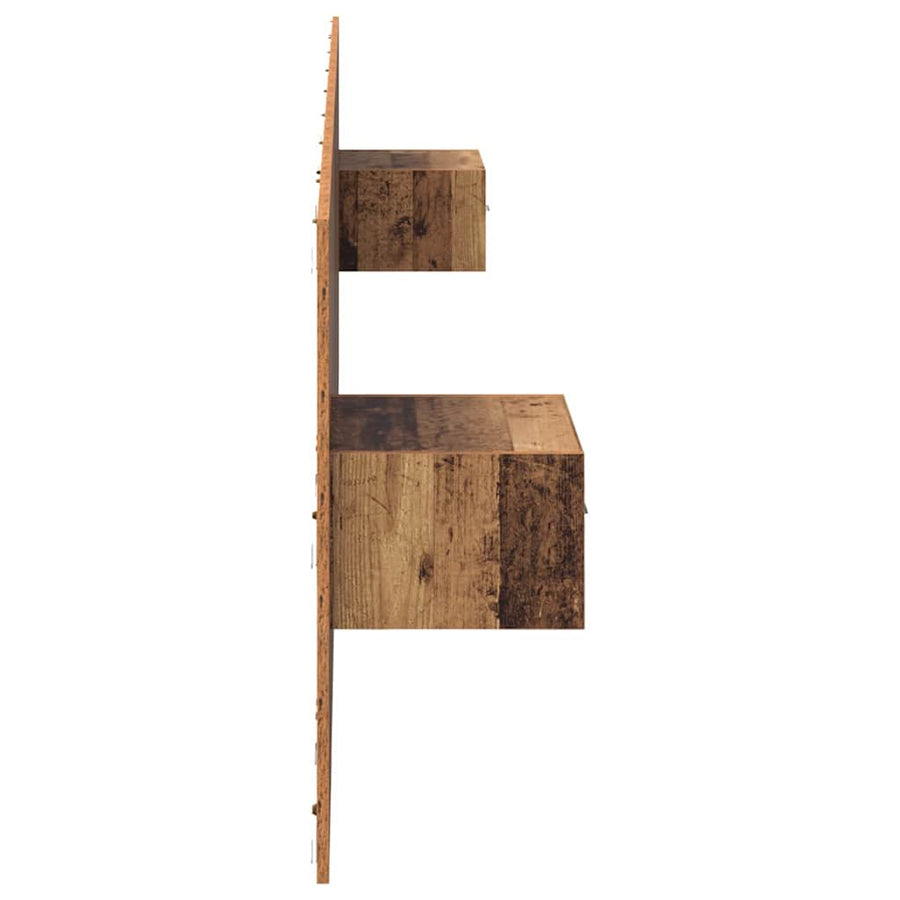 Hoofdbord Met Kast met lade 3 pcs Oud Hout Bewerkt hout