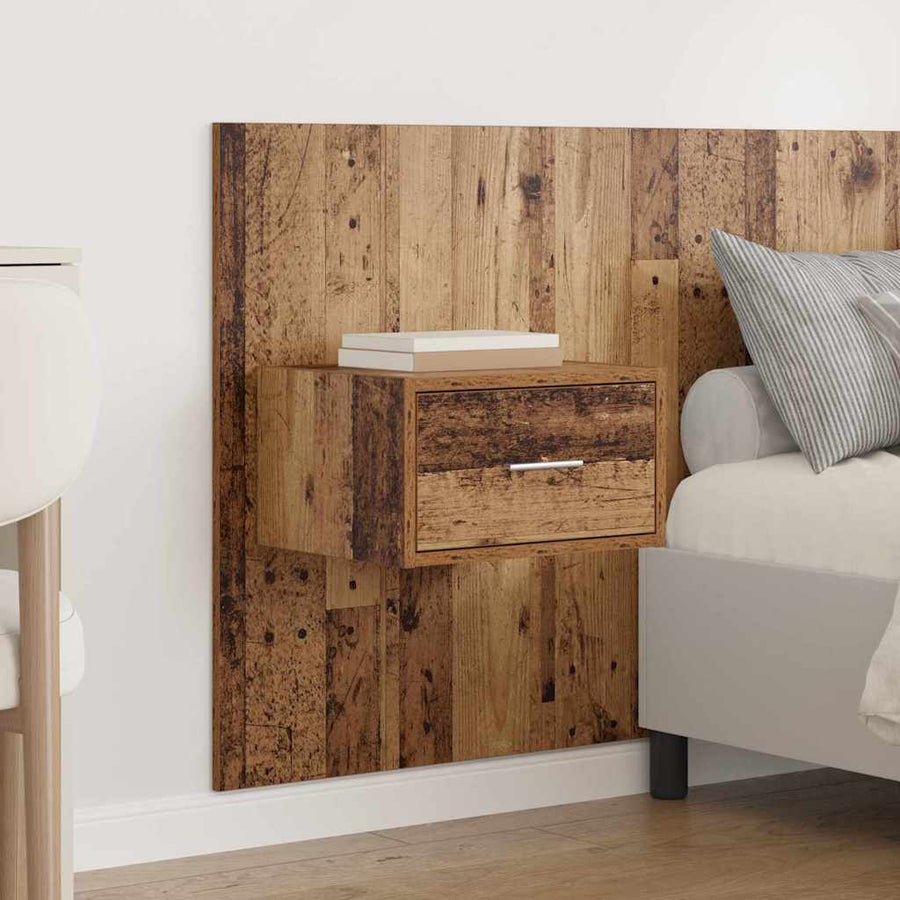 Hoofdbord Met Kast met lade 3 pcs Oud Hout Bewerkt hout