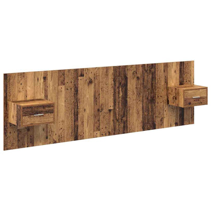 Hoofdbord Met Kast met lade 3 pcs Oud Hout Bewerkt hout