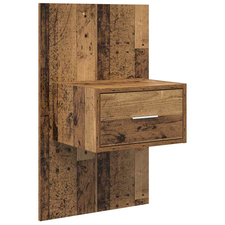 Hoofdbord Met Kast met lade 3 pcs Oud Hout Bewerkt hout