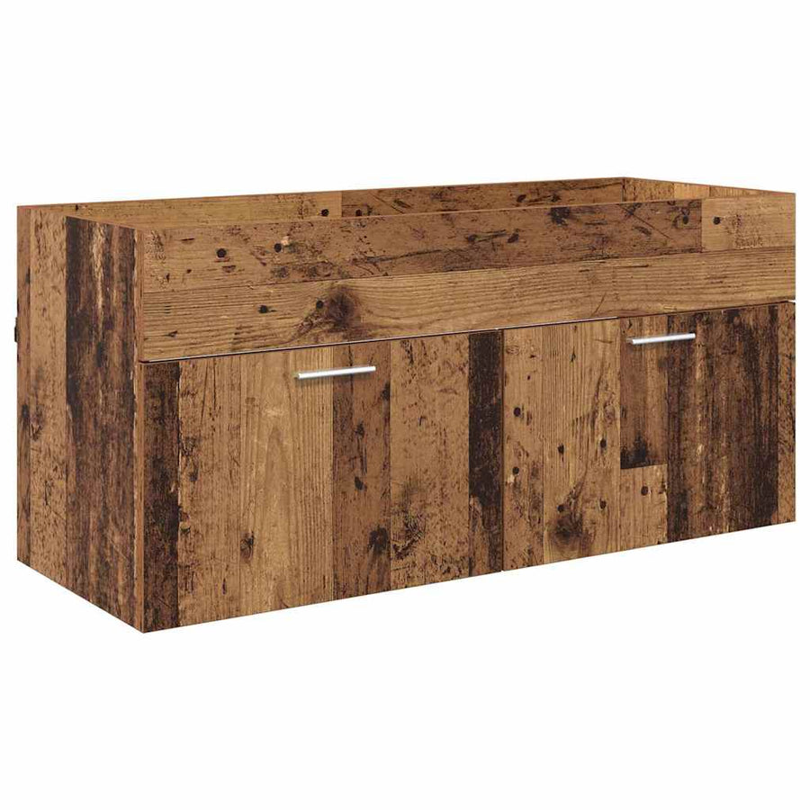 Badkamerkast met lade Oud Hout 100 x 38,5 x 46 cm Bewerkt hout