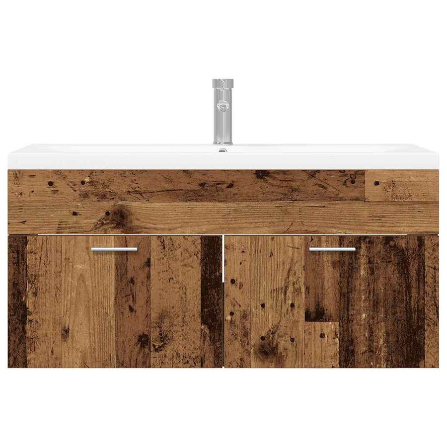 Badkamerkast met lade Oud Hout 100 x 38,5 x 46 cm Bewerkt hout