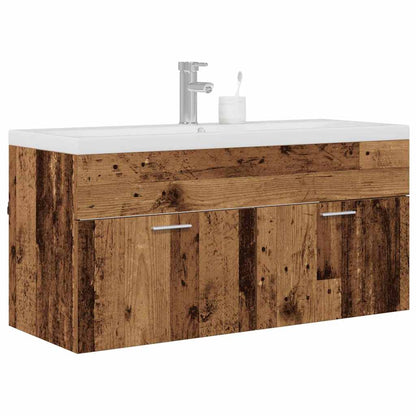 Badkamerkast met lade Oud Hout 100 x 38,5 x 46 cm Bewerkt hout
