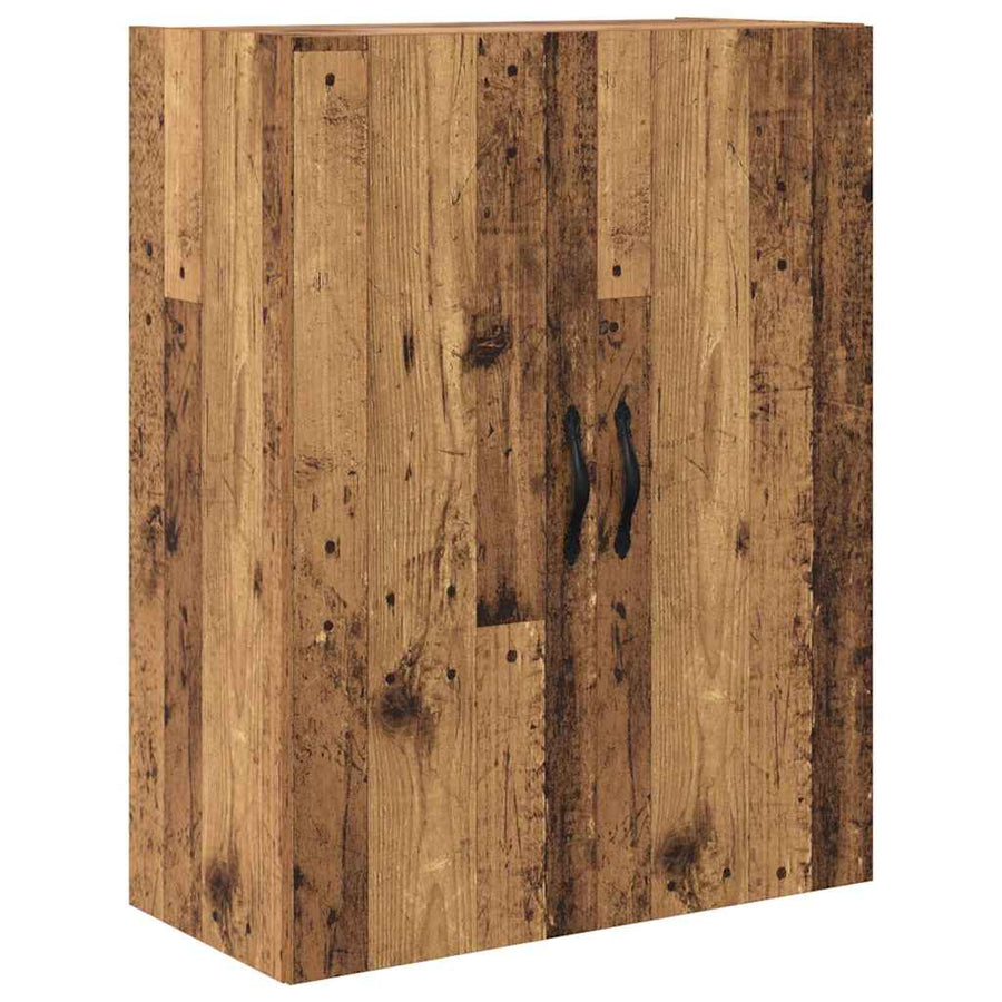 Hoge kast met lade 2 pcs Oud Hout Geengineerd Hout en Glas