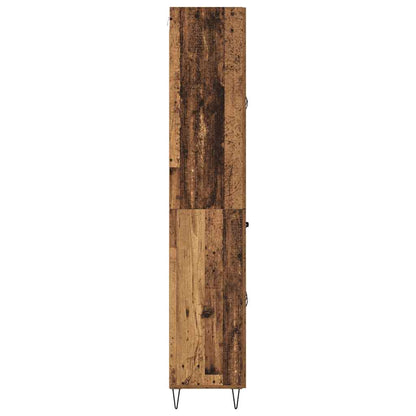 Hoge kast met lade 2 pcs Oud Hout Geengineerd Hout en Glas