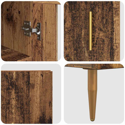 Highboard Oud Hout 34,5 x 34 x 180 cm Bewerkt hout