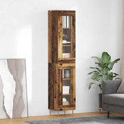 Highboard oud hout 34,5x34x180 cm