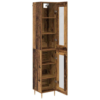 Highboard Oud Hout 34,5 x 34 x 180 cm Bewerkt hout