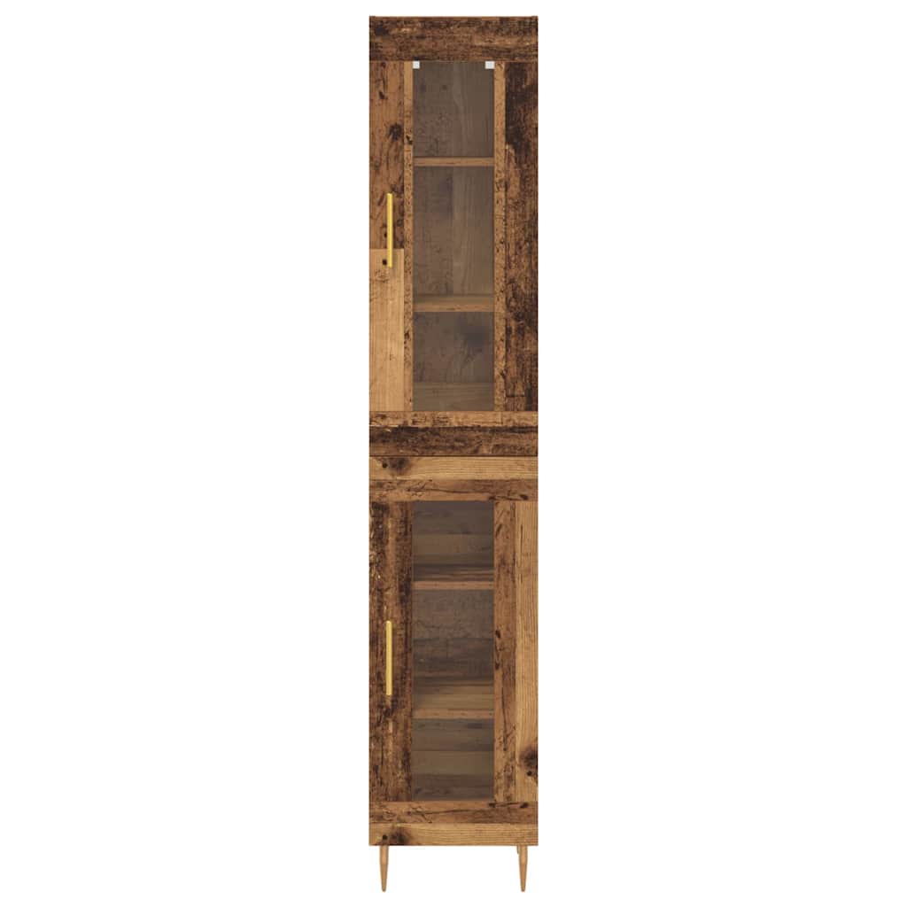 Highboard Oud Hout 34,5 x 34 x 180 cm Bewerkt hout