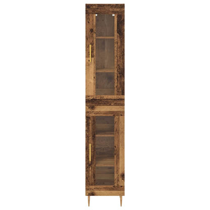 Highboard Oud Hout 34,5 x 34 x 180 cm Bewerkt hout