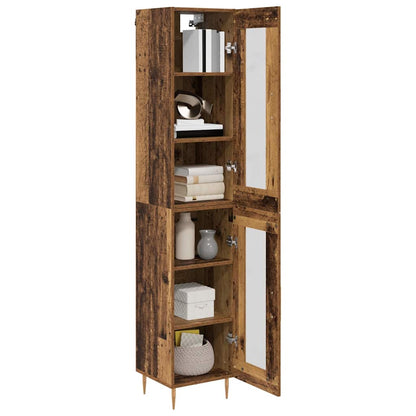 Highboard Oud Hout 34,5 x 34 x 180 cm Bewerkt hout