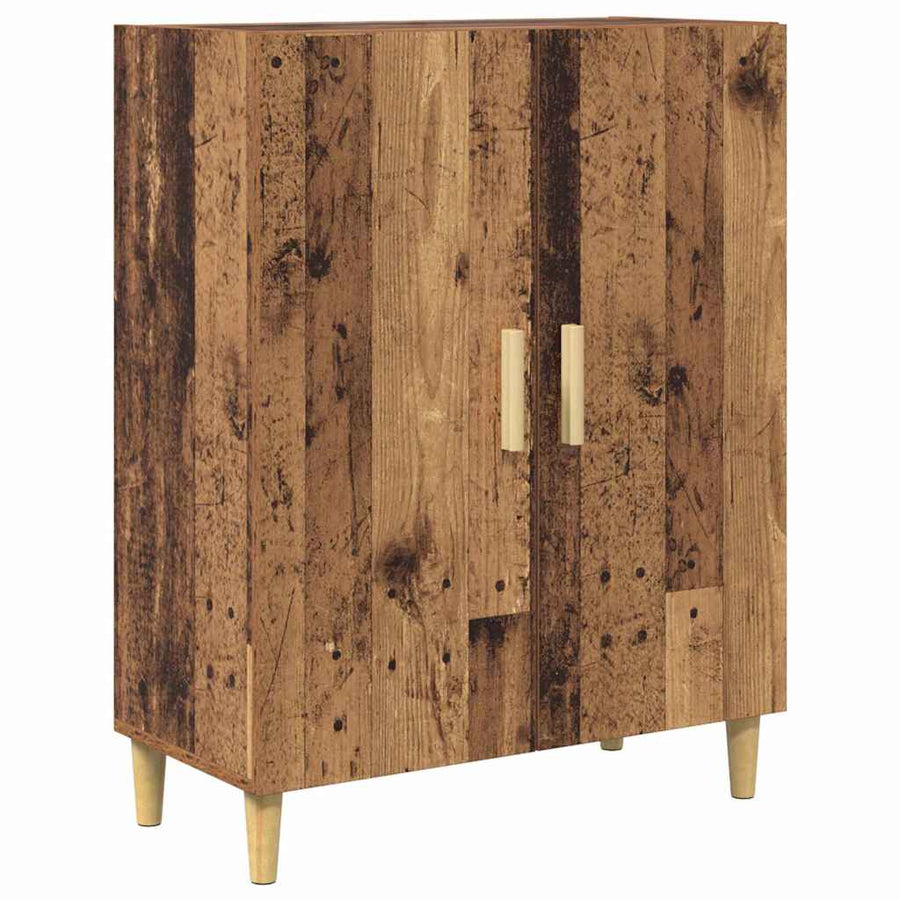 Hoge kast Oud Hout 69,5 x 34 x 180 cm Geengineerd Hout en Glas