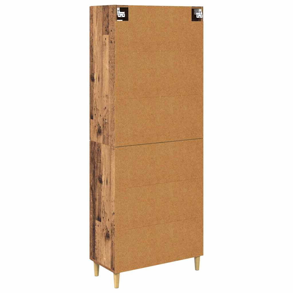 Hoge kast Oud Hout 69,5 x 34 x 180 cm Geengineerd Hout en Glas