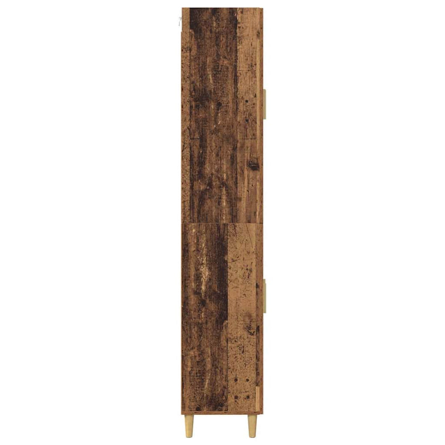 Hoge kast Oud Hout 69,5 x 34 x 180 cm Geengineerd Hout en Glas